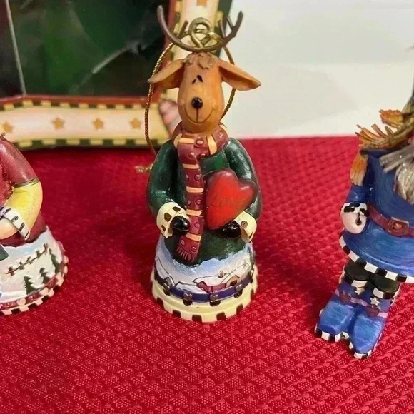 Christmas ornament set of five handcrafted poly resin metal ornaments, new inbox - Picture 7 of 8